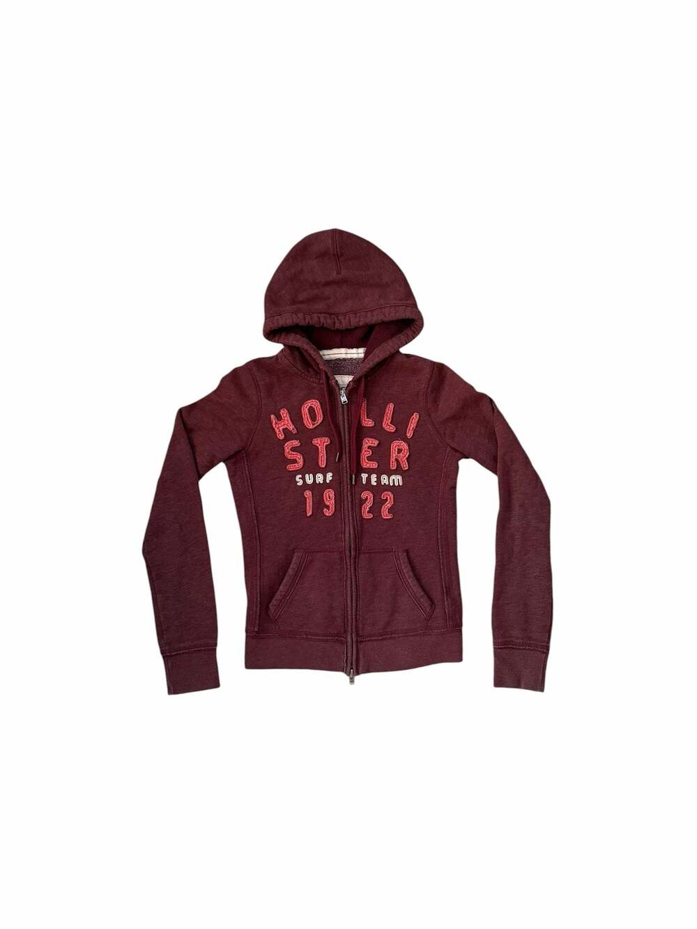 Hollister Burgundy Zip-Up Hoodie